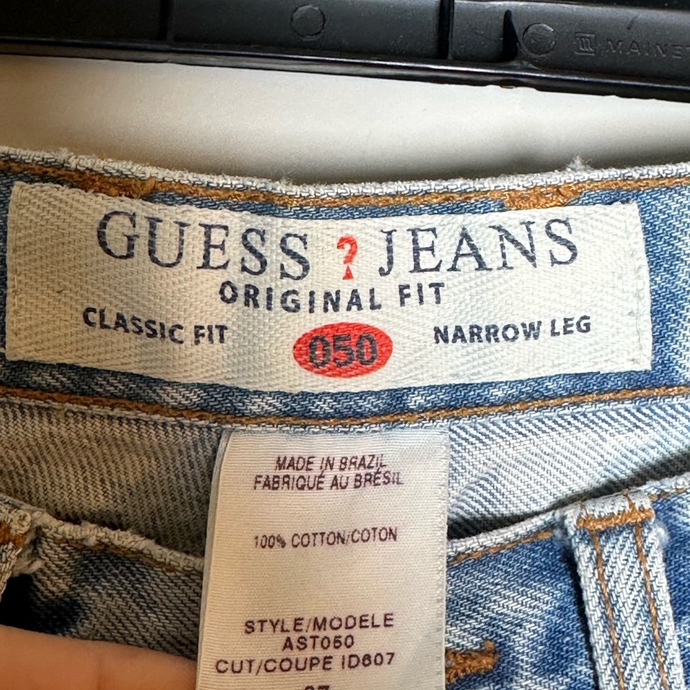 Vintage 90’s Guess Cotton Classic Fit Straight Leg High Rise Y2K Jeans, 26/27 - Picture 7 of 11